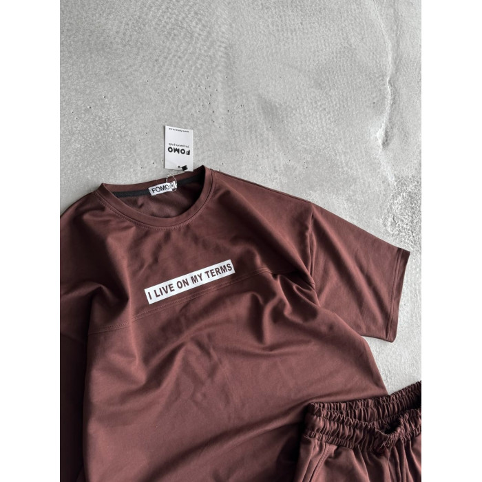 Літній oversize костюм з надписом