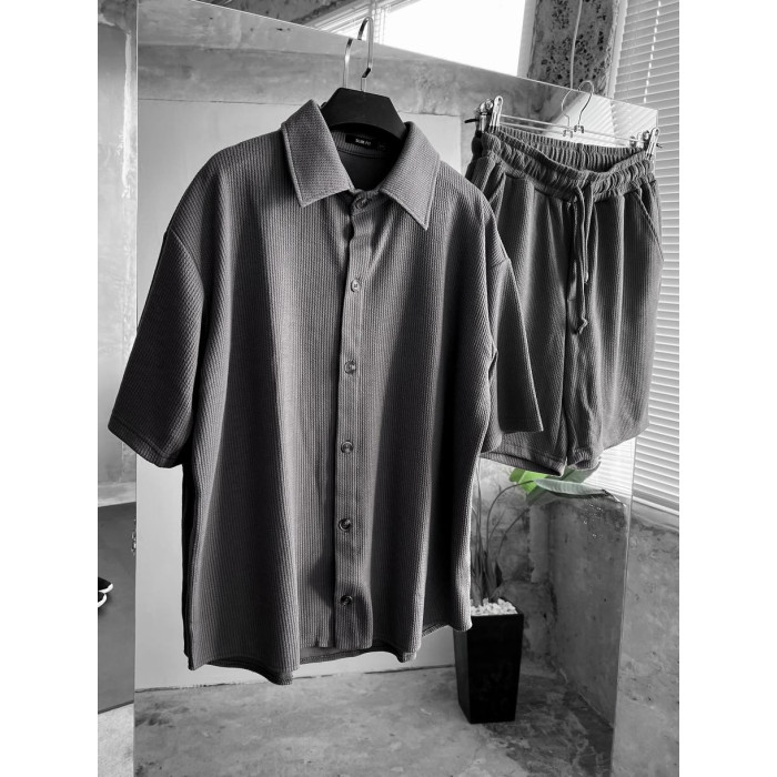Літній oversize костюм у рубчик