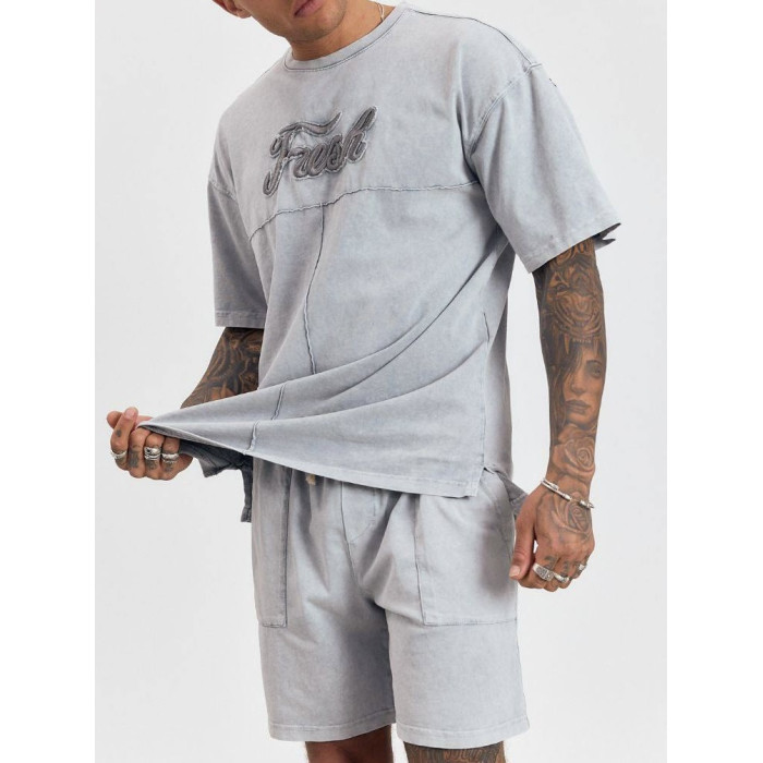 Літній oversize костюм з надписом
