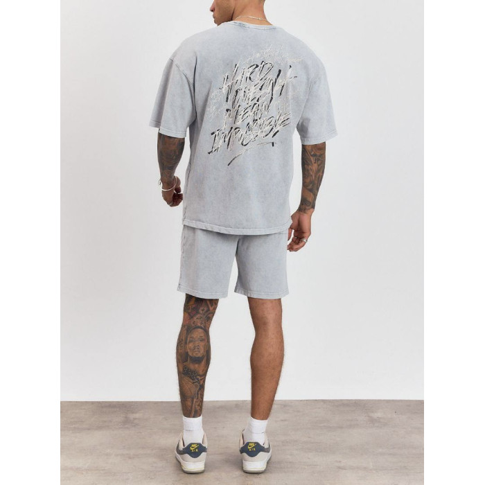 Літній oversize костюм з принтом