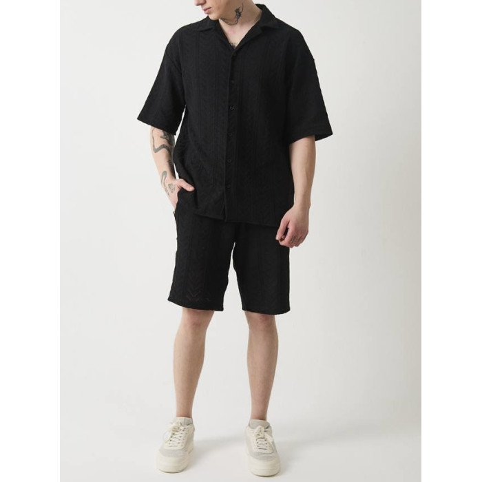 Oversize костюм з фактурної тканини