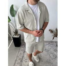 Літній костюм у рубчик