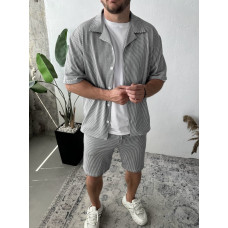 Літній костюм у рубчик