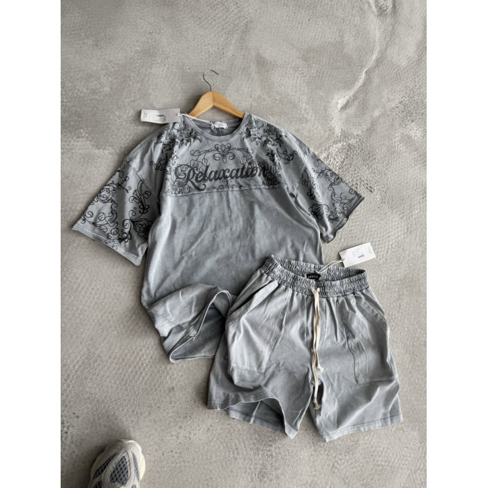 Літній oversize костюм з надписом