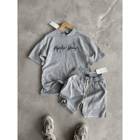 Літній oversize костюм з надписом