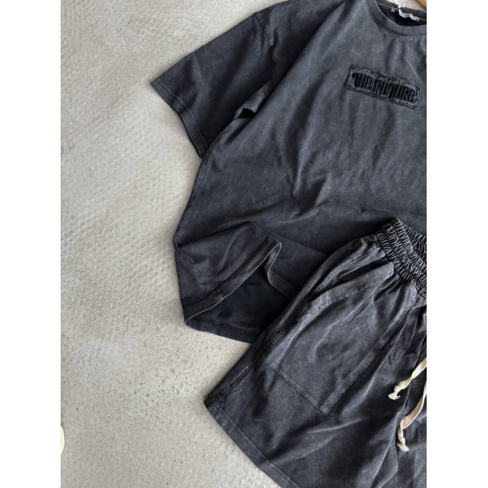 Літній oversize костюм з надписом