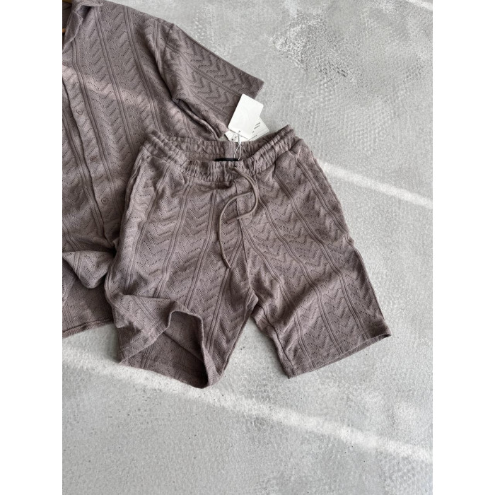 Oversize костюм з фактурної тканини