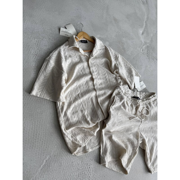 Oversize костюм з фактурної тканини