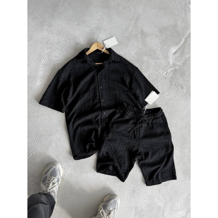 Oversize костюм з фактурної тканини