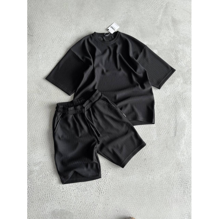 Літній oversize костюм у рубчик
