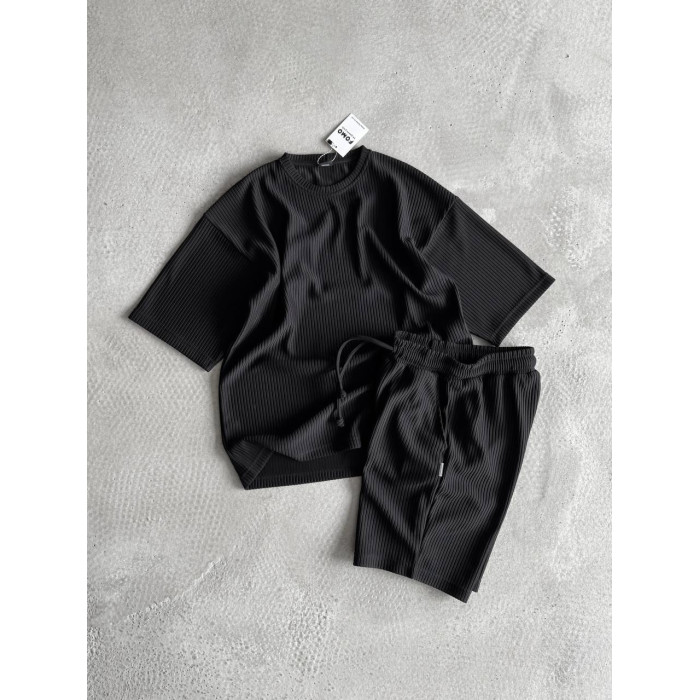 Літній oversize костюм у рубчик