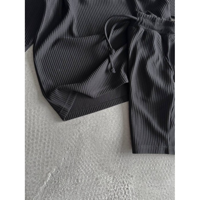 Літній oversize костюм у рубчик