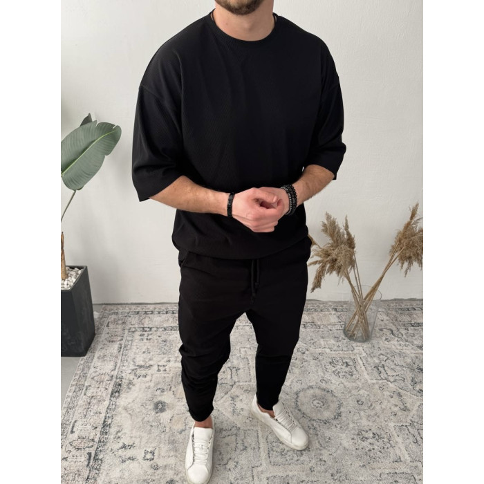 Літній oversize костюм у рубчик