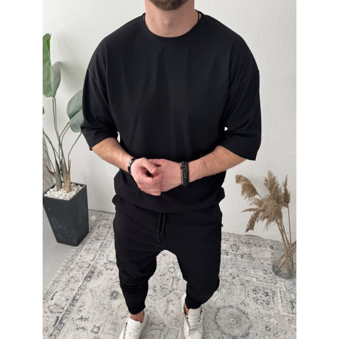 Літній oversize костюм у рубчик