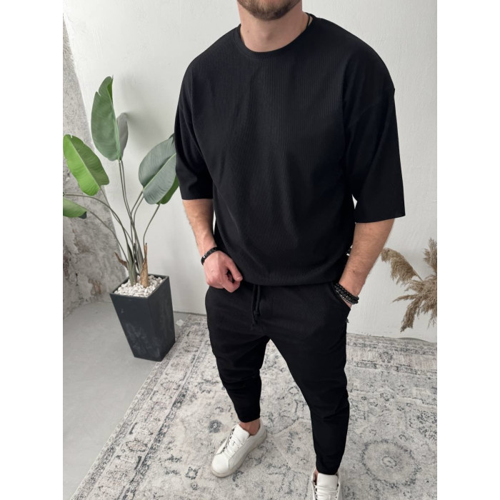 Літній oversize костюм у рубчик