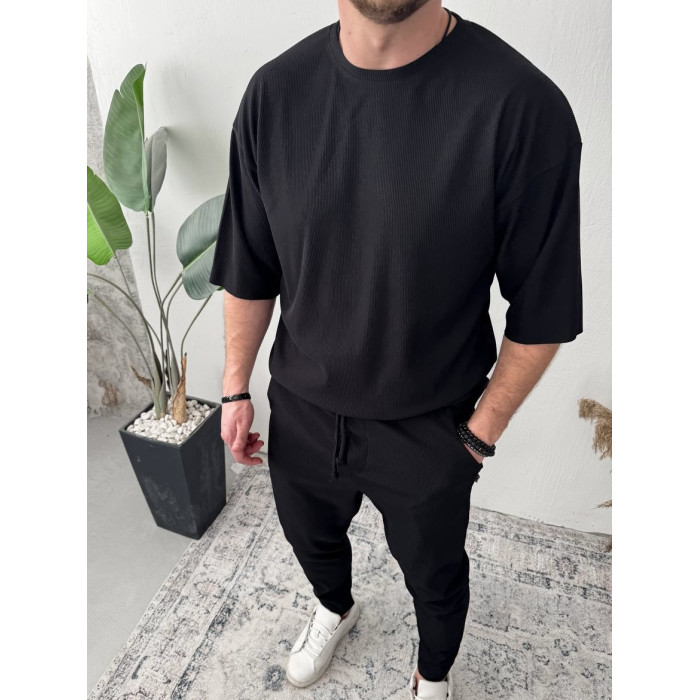 Літній oversize костюм у рубчик