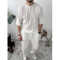 Літній oversize костюм у рубчик