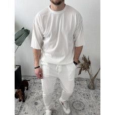 Літній oversize костюм у рубчик