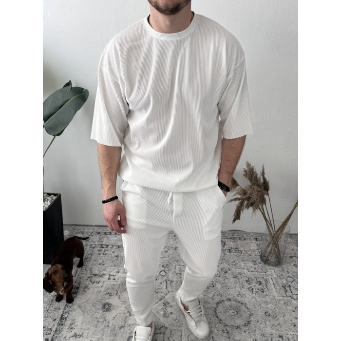 Літній oversize костюм у рубчик