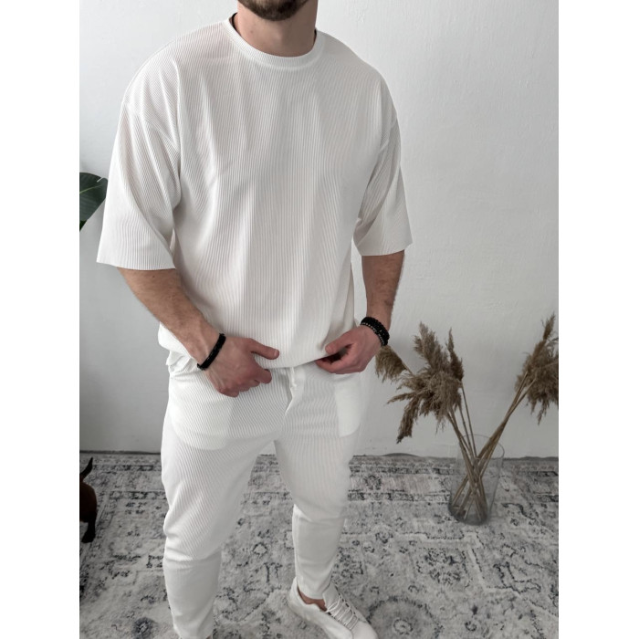 Літній oversize костюм у рубчик