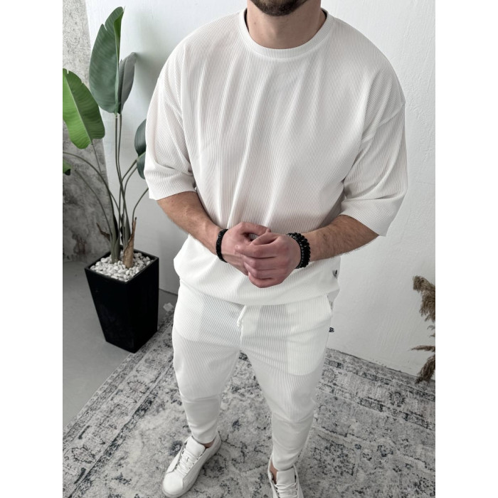 Літній oversize костюм у рубчик