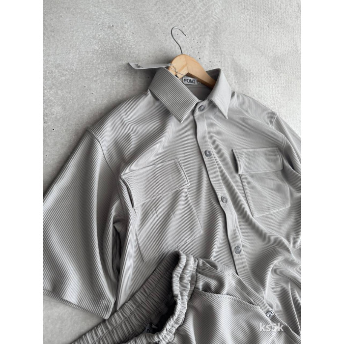 Літній oversize костюм у рубчик