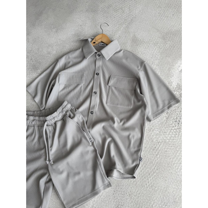 Літній oversize костюм у рубчик