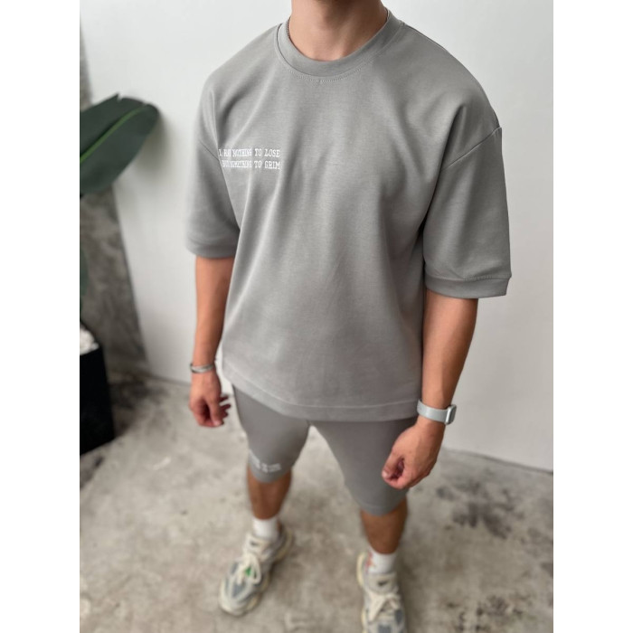 Літній oversize костюм з принтом