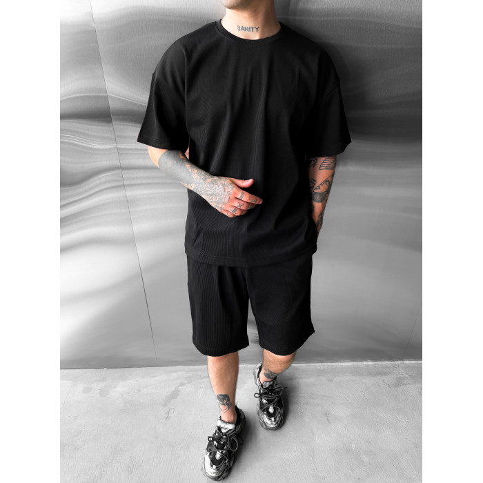 Літній oversize костюм у рубчик