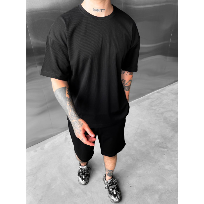 Літній oversize костюм у рубчик
