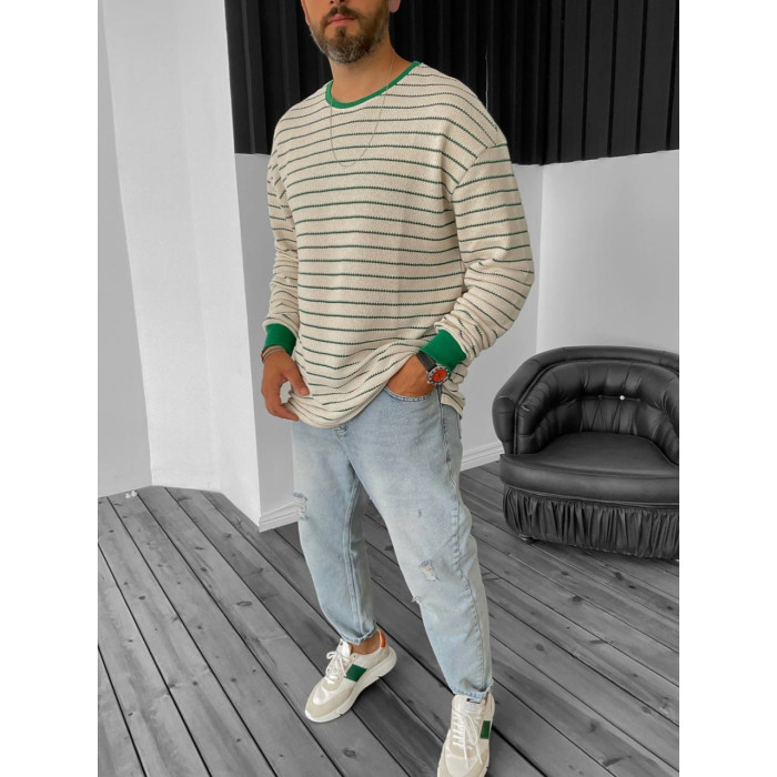 Oversize лонгслів у смужку