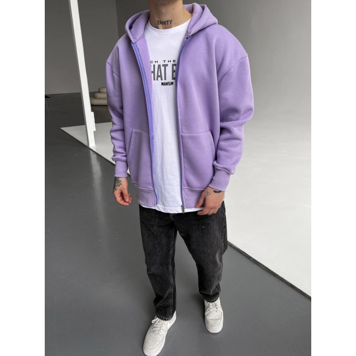 Oversize худі з блискавкою на флісі