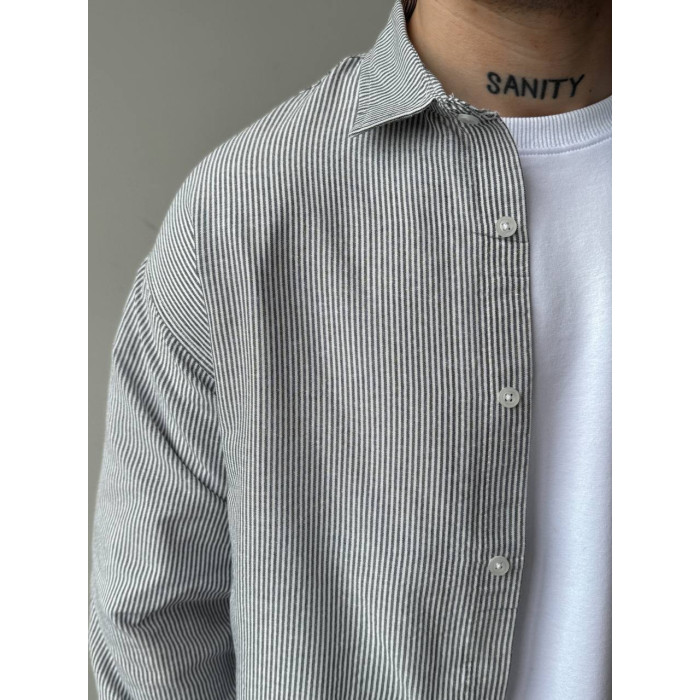 Oversize сорочка у смужку