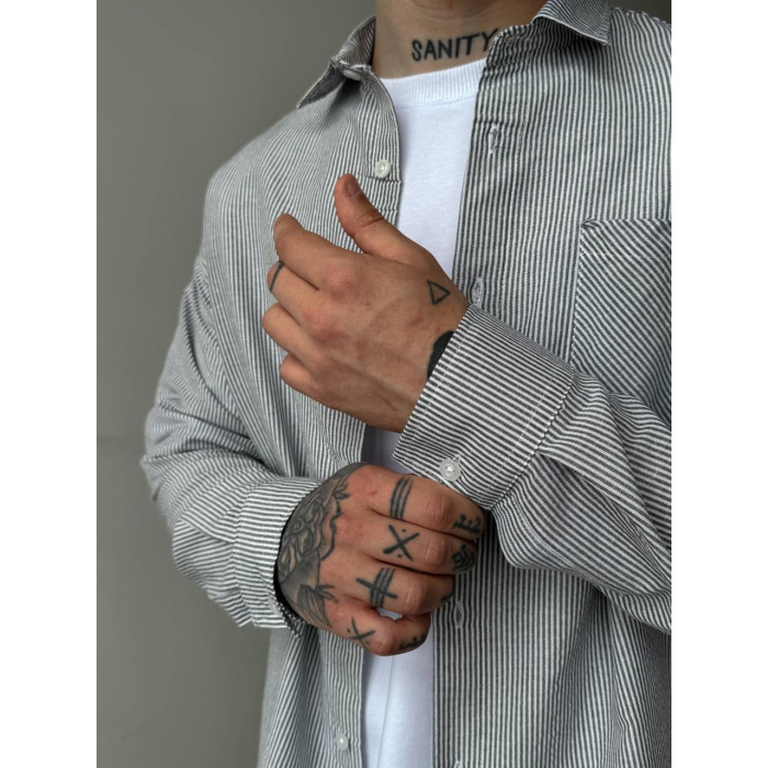 Oversize сорочка у смужку