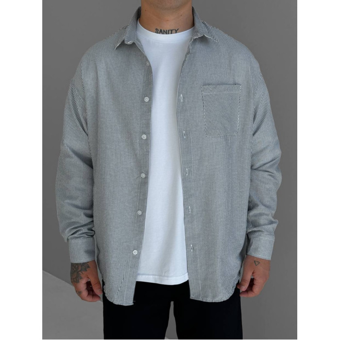 Oversize сорочка у смужку