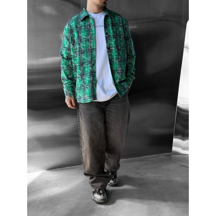 Oversize сорочка в клітинку