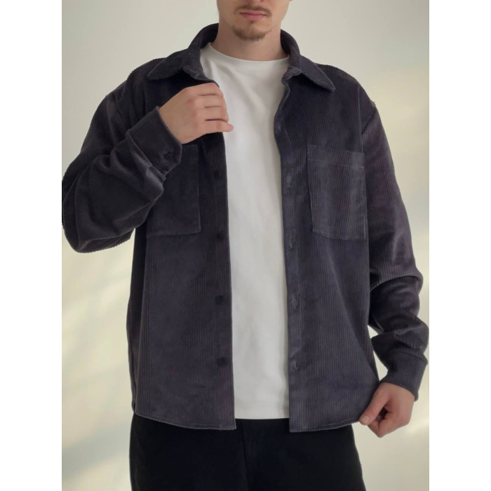 Вельветова oversize сорочка