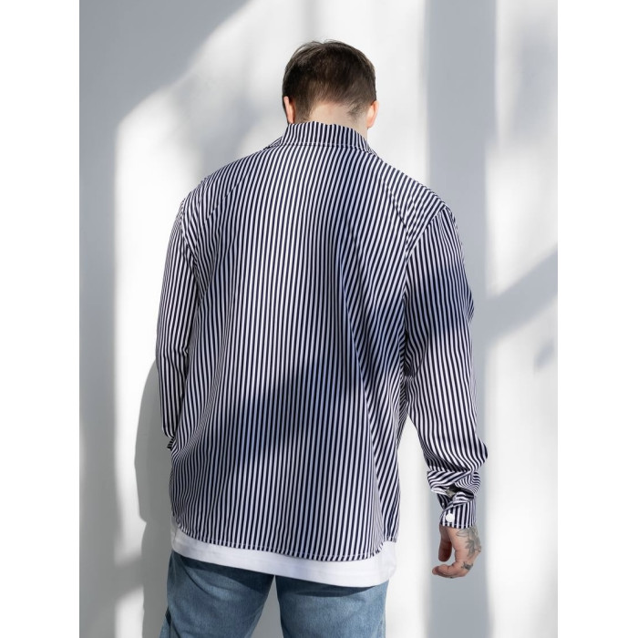 Oversize сорочка у смужку