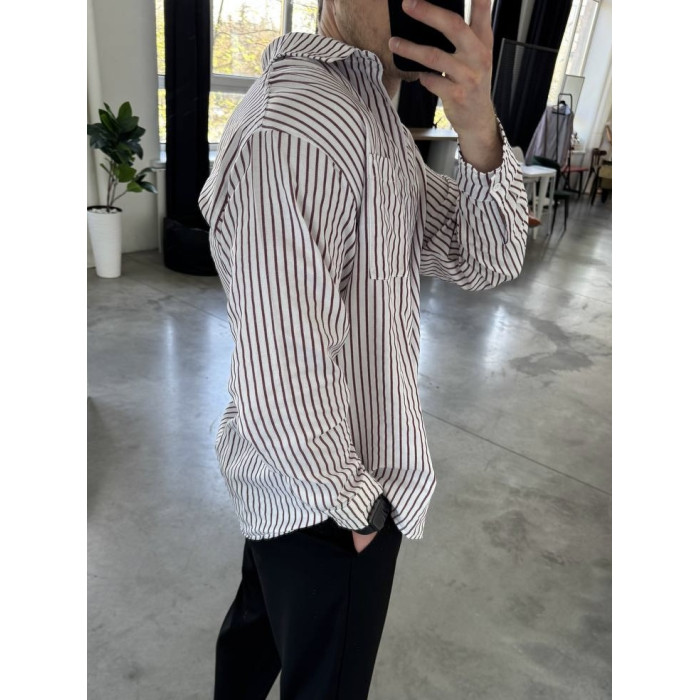 Oversize сорочка у смужку