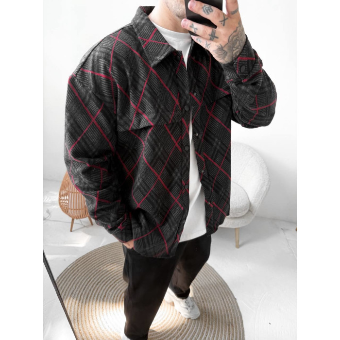 Oversize сорочка в клітинку