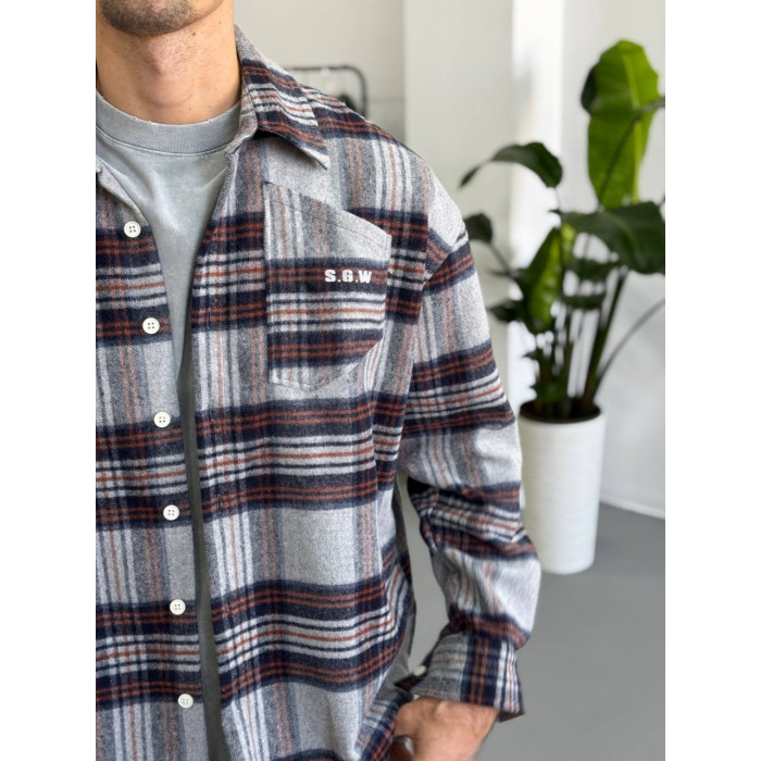 Oversize сорочка в клітинку