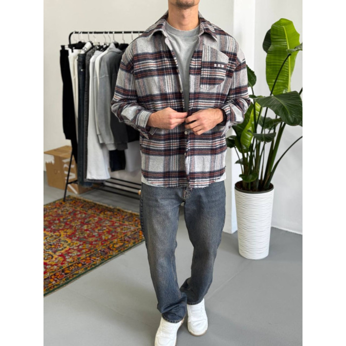 Oversize сорочка в клітинку