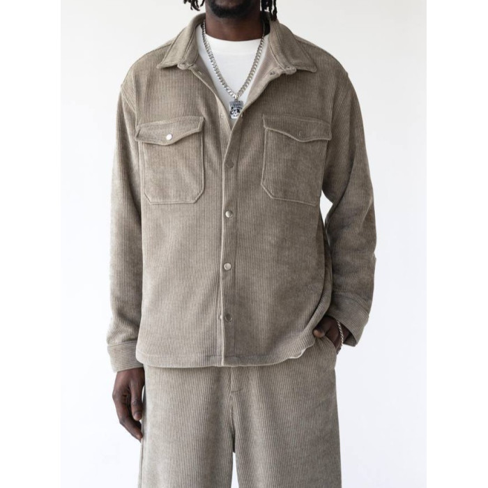 Вельветова oversize сорочка