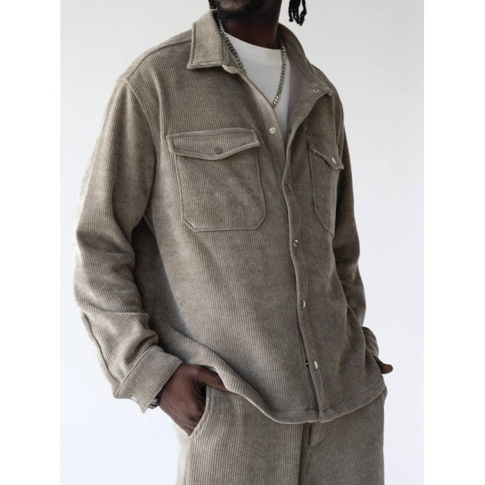 Вельветова oversize сорочка
