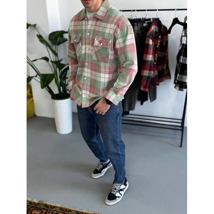 Oversize сорочка в клітинку