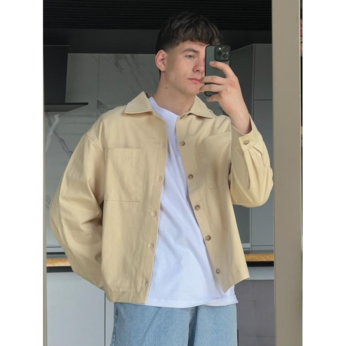Oversize сорочка зі щільної тканини 