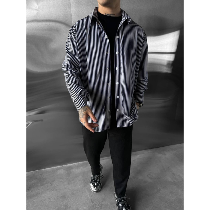 Oversize сорочка у смужку