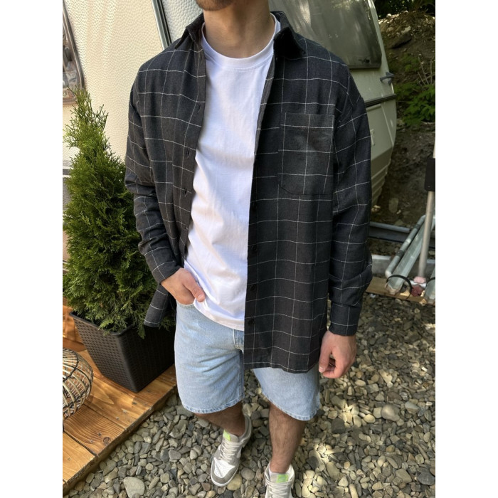 Oversize сорочка в клітинку