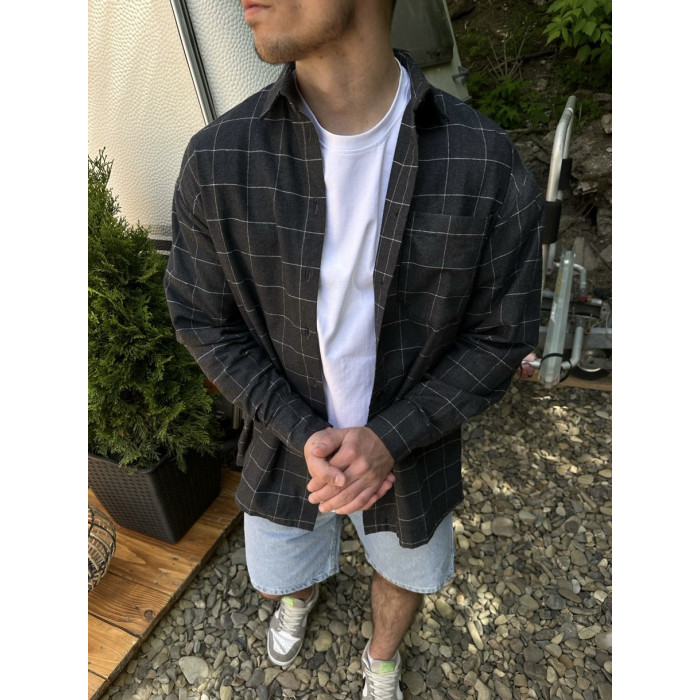 Oversize сорочка в клітинку