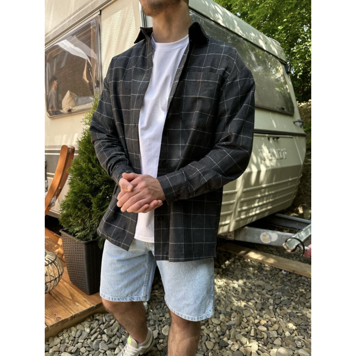 Oversize сорочка в клітинку